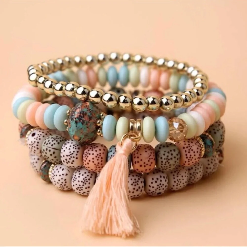 Boho beaded bracket stack set - Picture 1 of 6